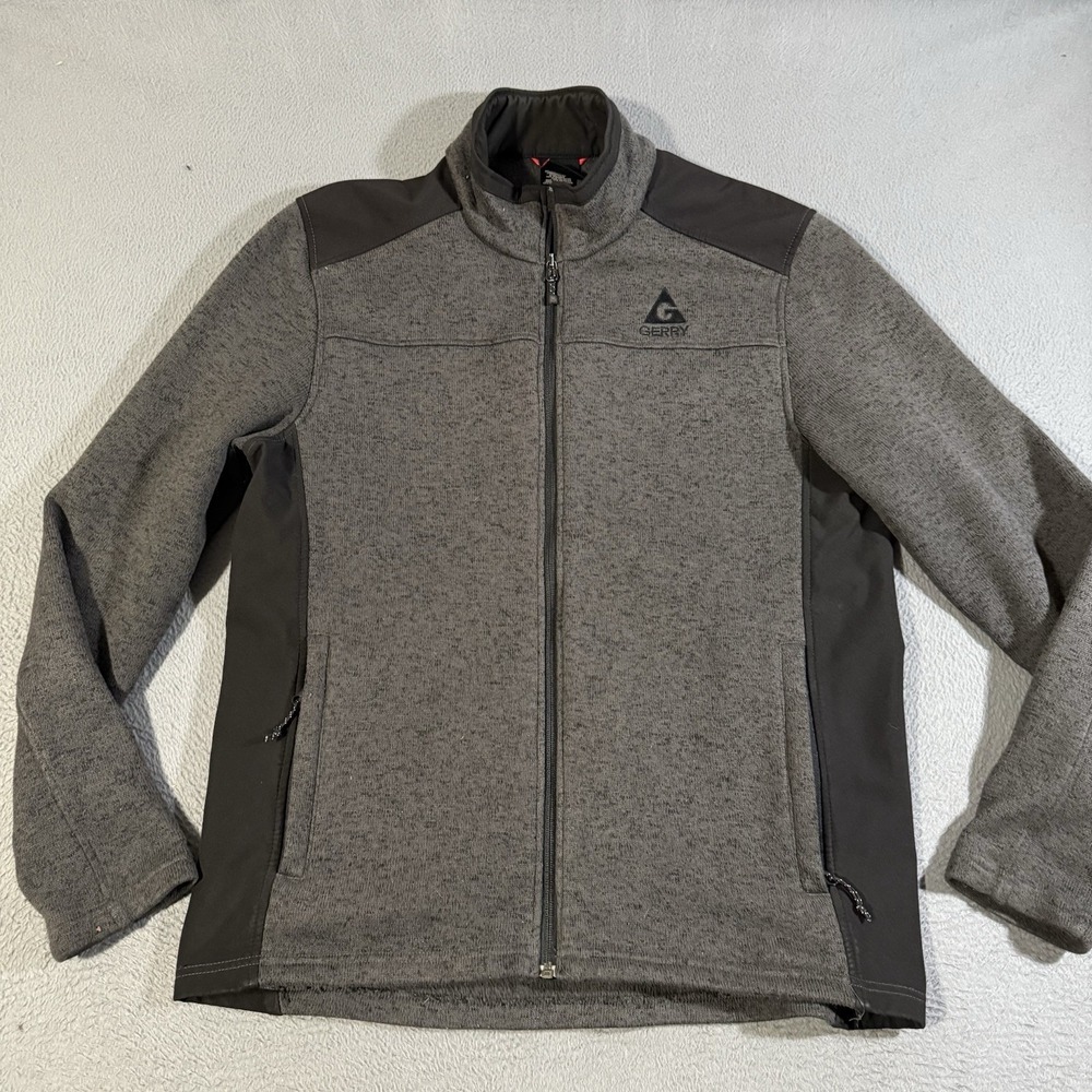 Gerry Fleece Jacket Mens Size Large Gray Full Zip‎ Windbreaker
